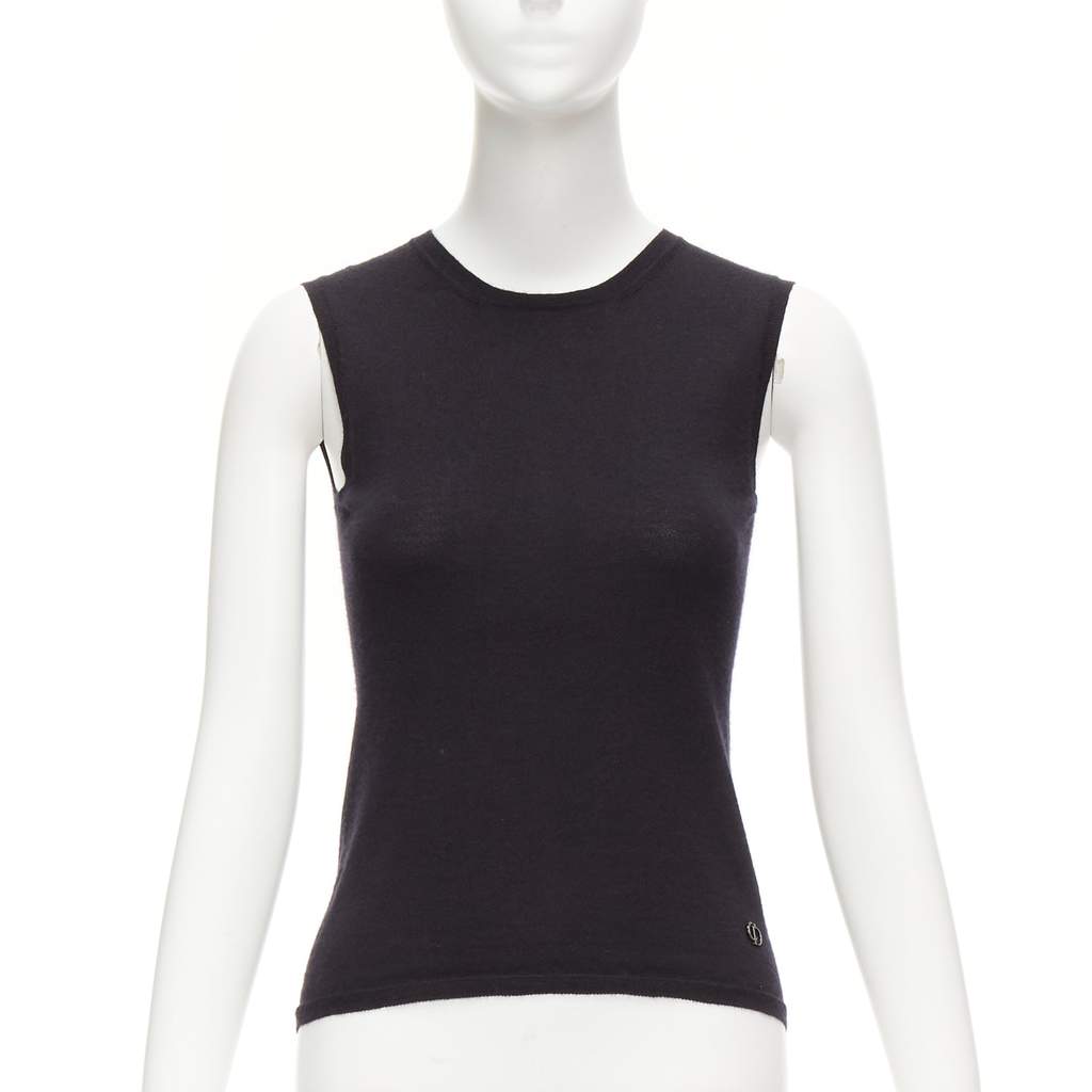 Dior Cashmere Knit Vest Black Cashmere Very good - Front View