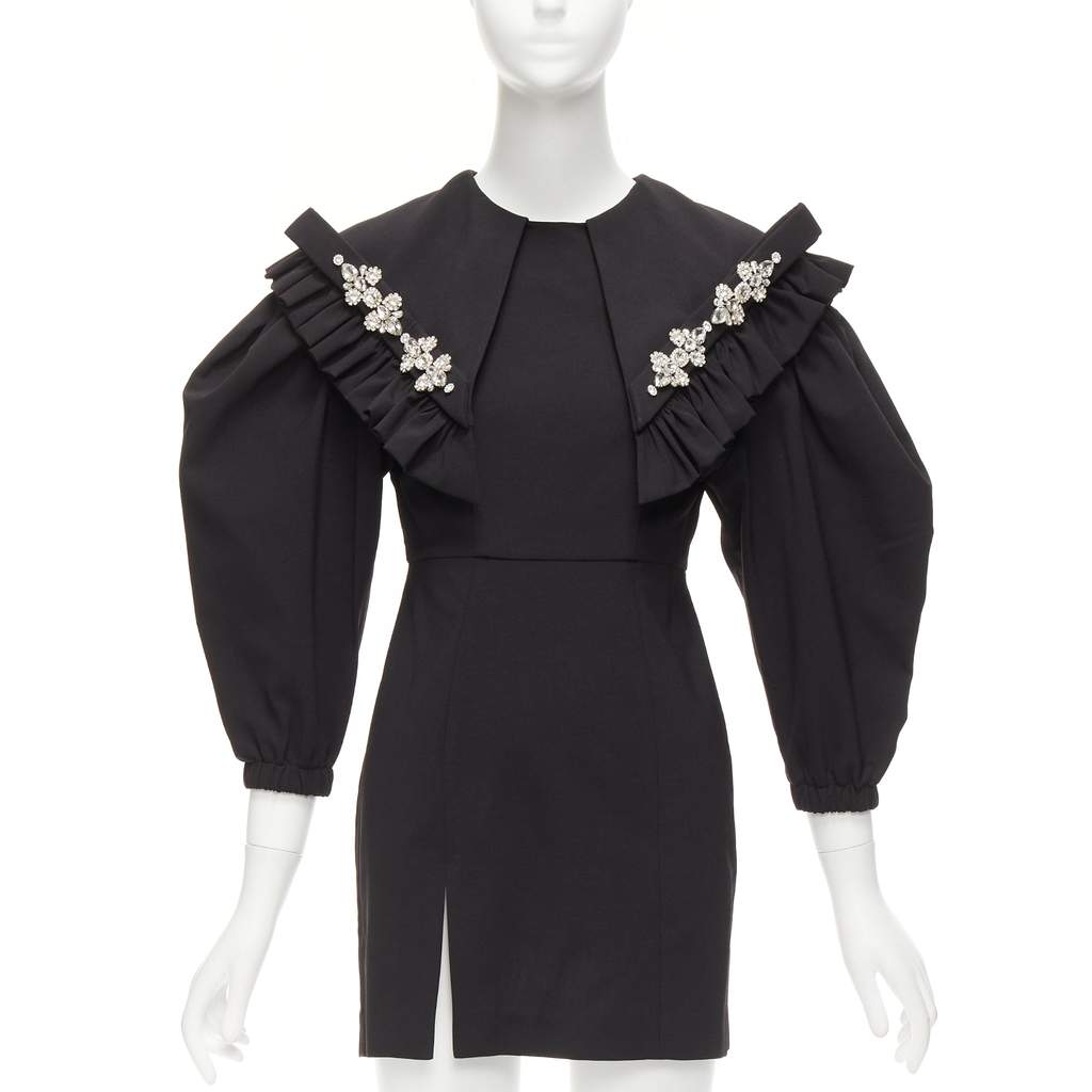 Shushu Tong Crystal Collar Dress Black Polyester Never worn - Front View