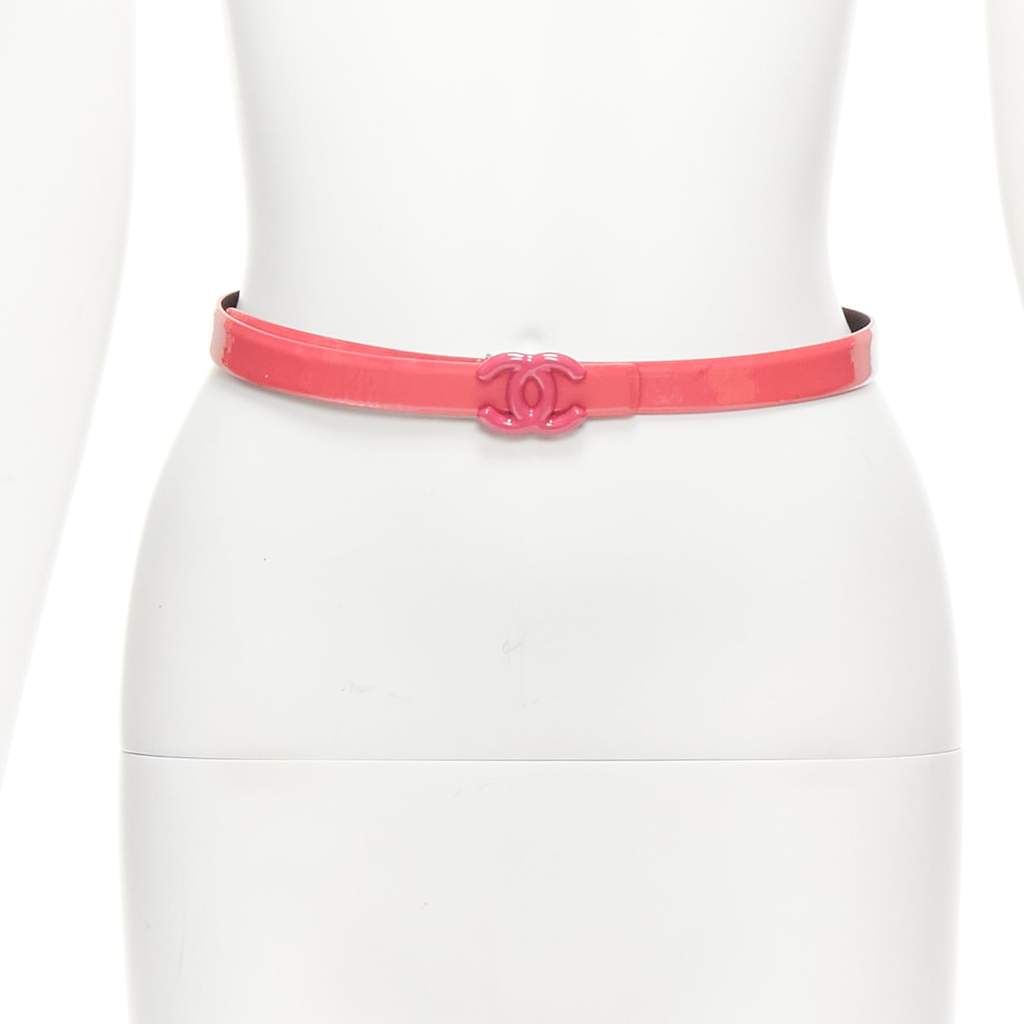 Chanel Multi Chain Fringe Belt Pink Good - Front View