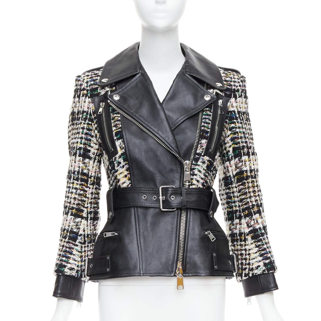Alexander McQueen Punk Leather Biker Jacket Black Leather Very good - Front View