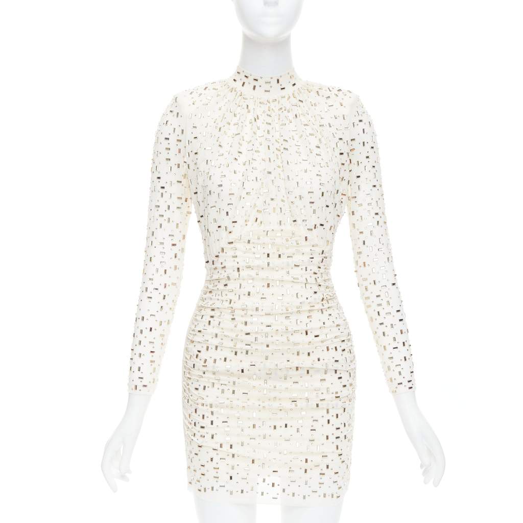 SELF-PORTRAIT Rhinestone Mesh Beige Never worn - Front View
