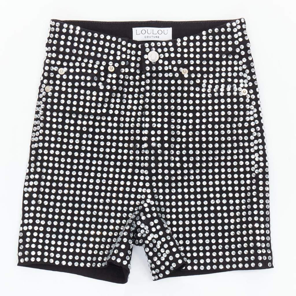 LOULOU STUDIO Crystal Cotton Shorts Black Cotton Never worn - Front View