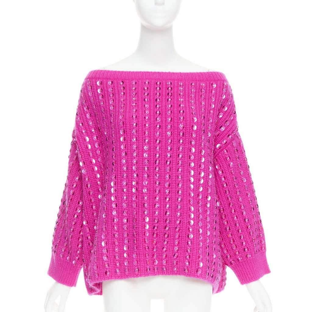 Valentino Garavani Jewel Mohair Sweater Pink Wool Very good - Front View