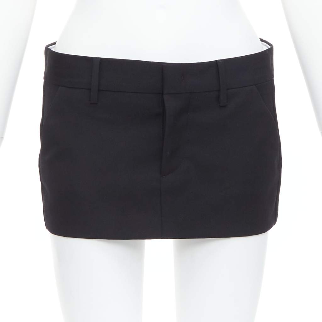 Dsquared2 Micro Wool Skirt Black Wool Very good condition - Front View