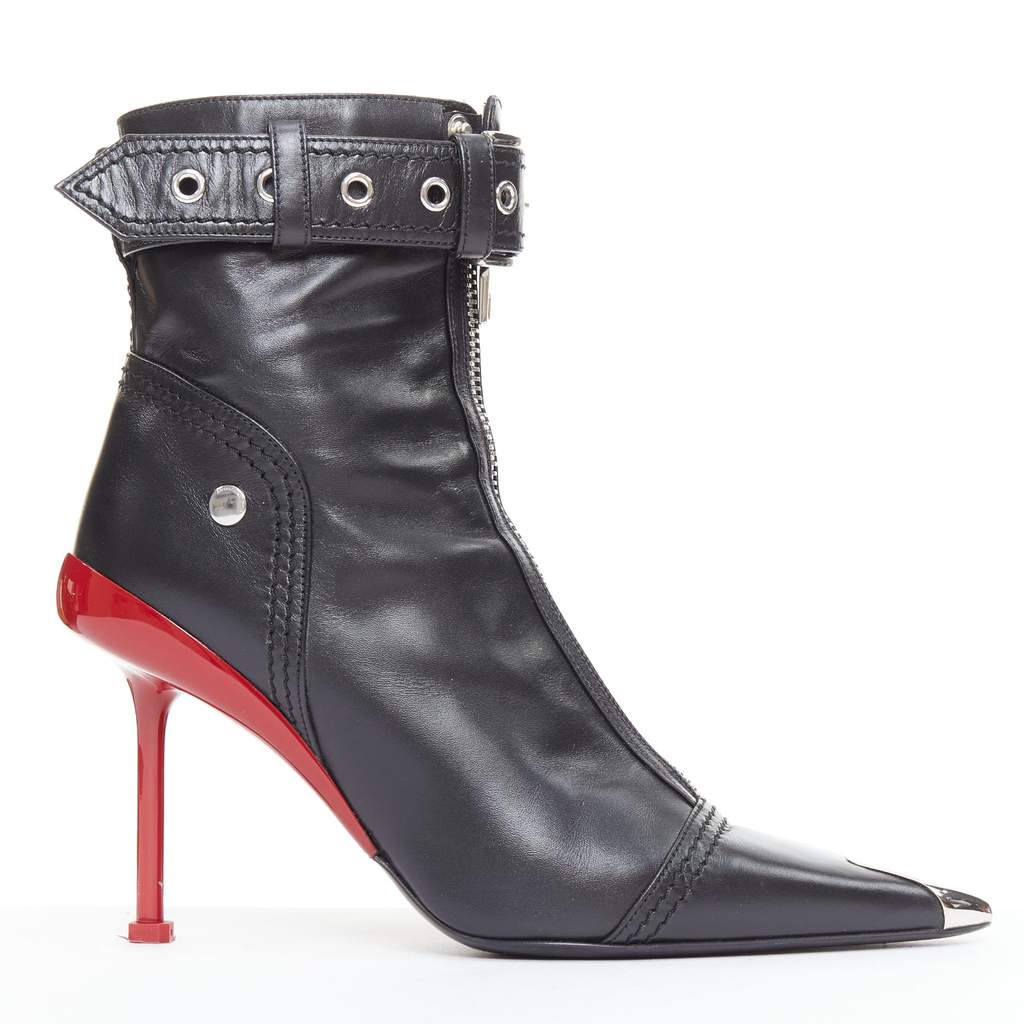 Alexander McQueen Slash Black Leather Good - Front View