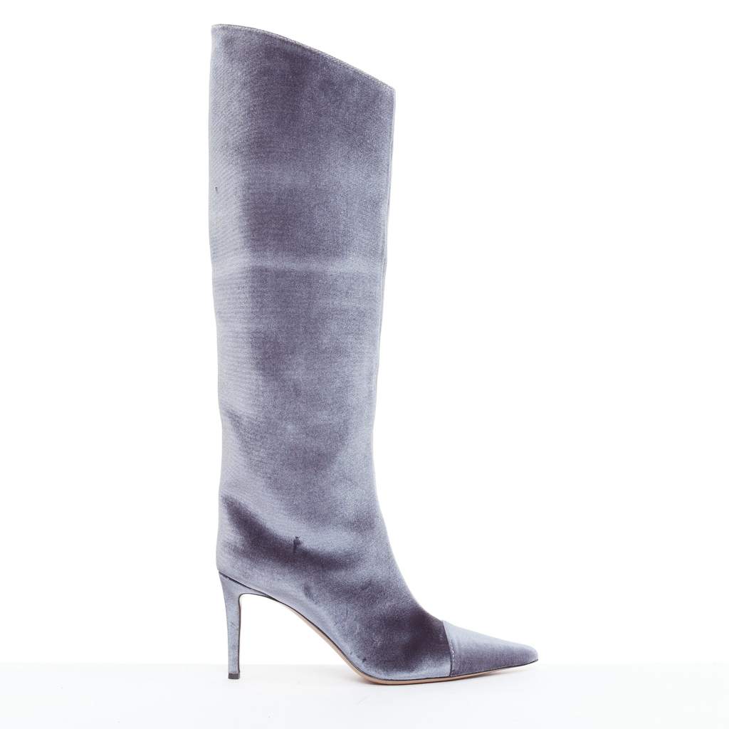 Alexandre Vauthier Alex 105mm Grey Velvet Good condition - Front View