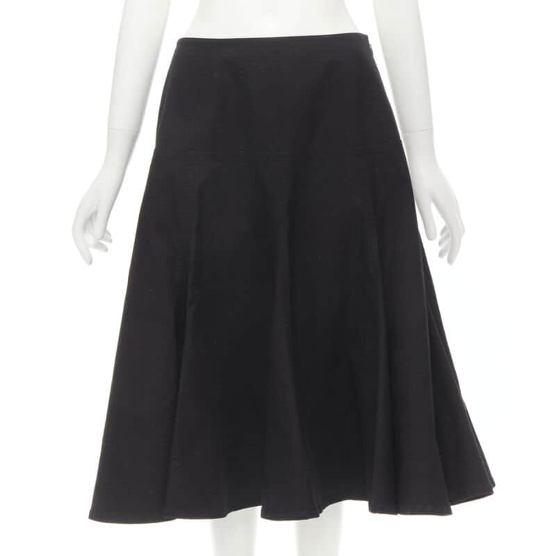 Yohji Yamamoto Flared Cotton Skirt Black Cotton Never worn - Front View