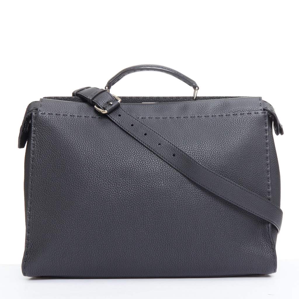 Fendi Peekaboo Black Leather Good - Front View
