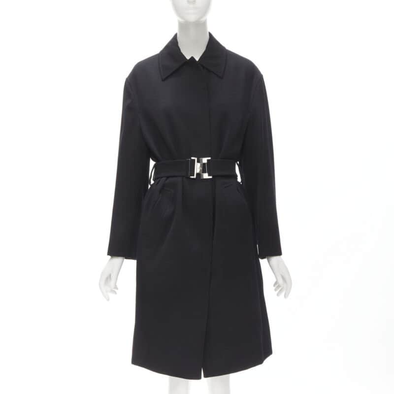 Gucci Black Wool Oversized Coat Black Wool Very good condition - Front View