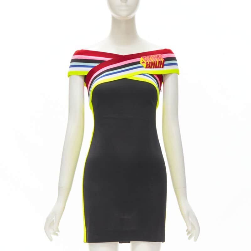 Fendi Cross Strap Dress Black Polyester Very good - Front View