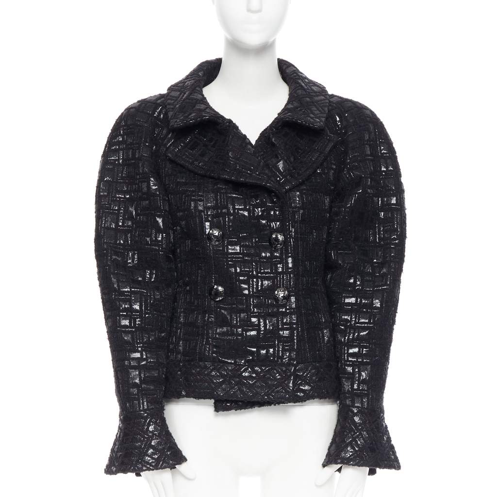 Chanel Cyber Tweed Jacket Black Tweed Never worn - Front View