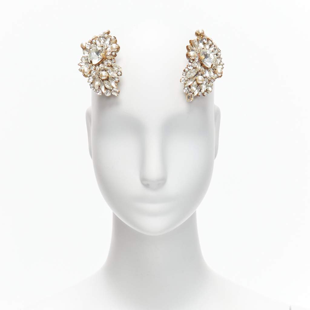 Meadham Kirchhoff Crystal Pearl Hairclip Beige Very good - Front View