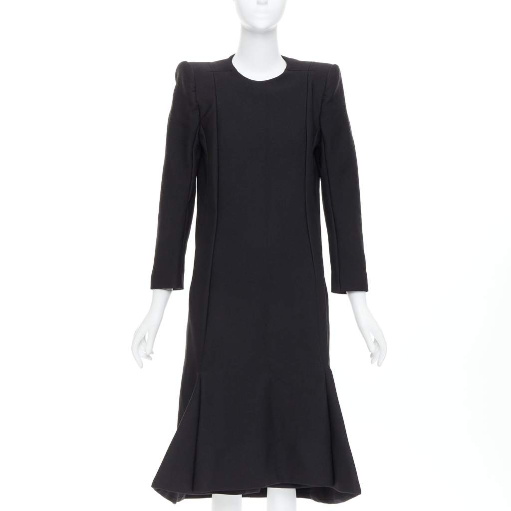 Balenciaga Padded Midi Dress Black Very good - Front View