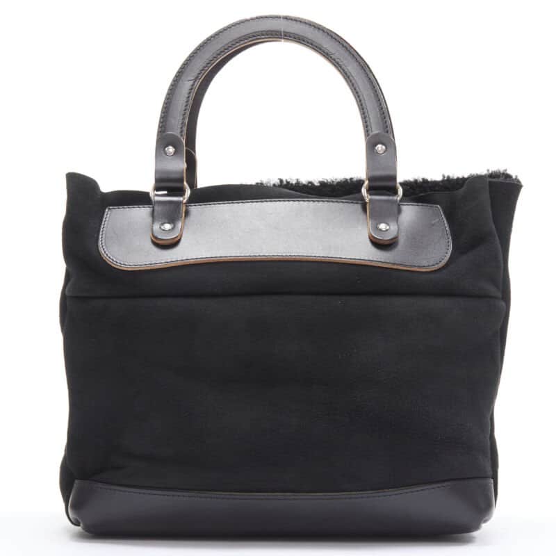 Marni Textured Logo Tote Black Leather Very good - Front View