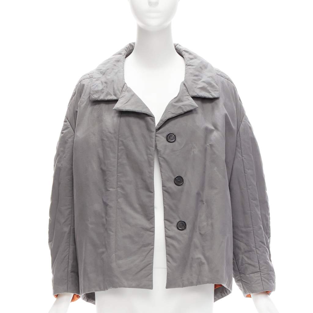 Marni Grey Padded Cocoon Jacket Grey Cotton Very good - Front View