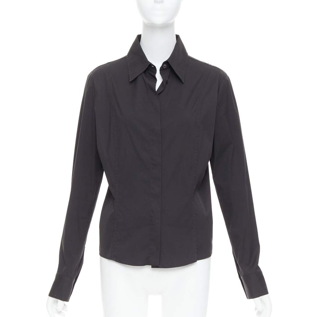 Gucci Slim Fit Panel Shirt Black Cotton Very good - Front View