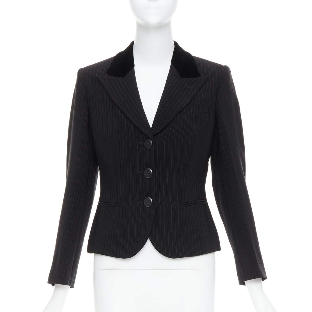 Giorgio Armani Peak Lapel Blazer Black Very good condition - Front View