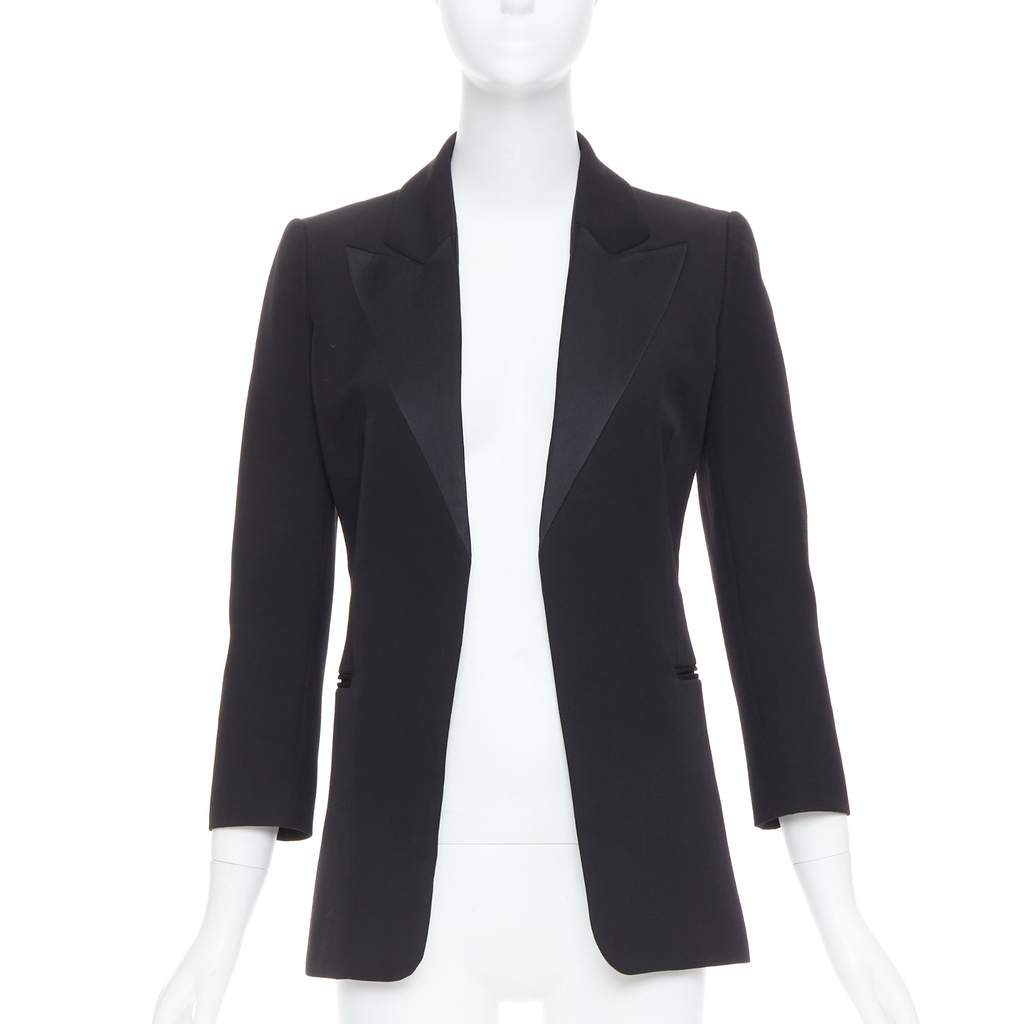 Lanvin Geometric Blazer Black Wool Very good - Front View