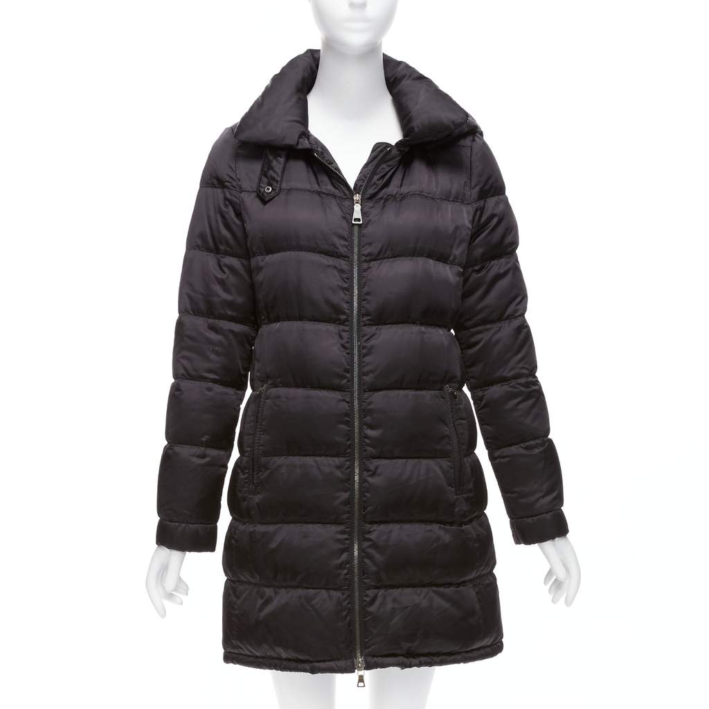 Prada Black Quilted Puffer Coat Black Fair - Front View