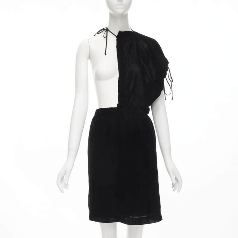 Comme Des Garcons Velvet Sash Skirt Black Velvet Very good - Front View