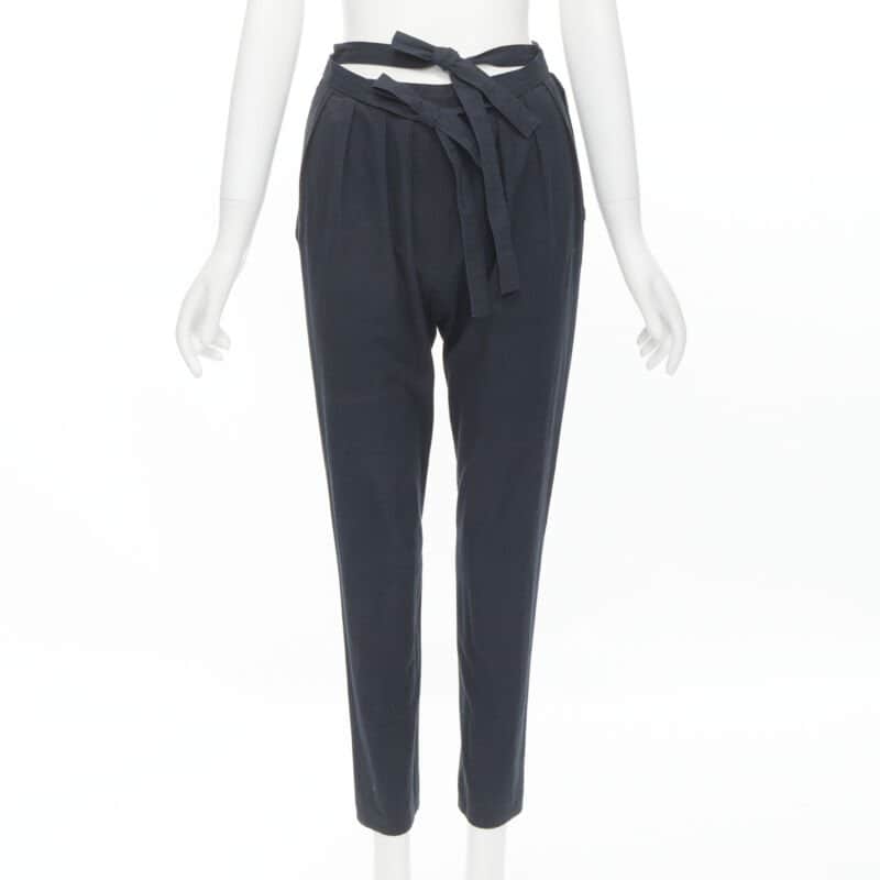 Comme Des Garcons Tie Waist Pants Black Cotton Very good - Front View
