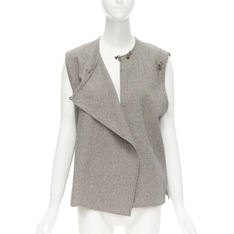 Comme Des Garcons Houndstooth Vest Grey Cotton Never worn - Front View