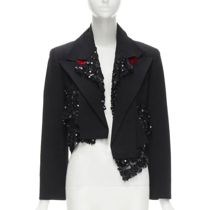 Comme Des Garcons Sequins Mesh Jacket Black Polyester Never worn - Front View