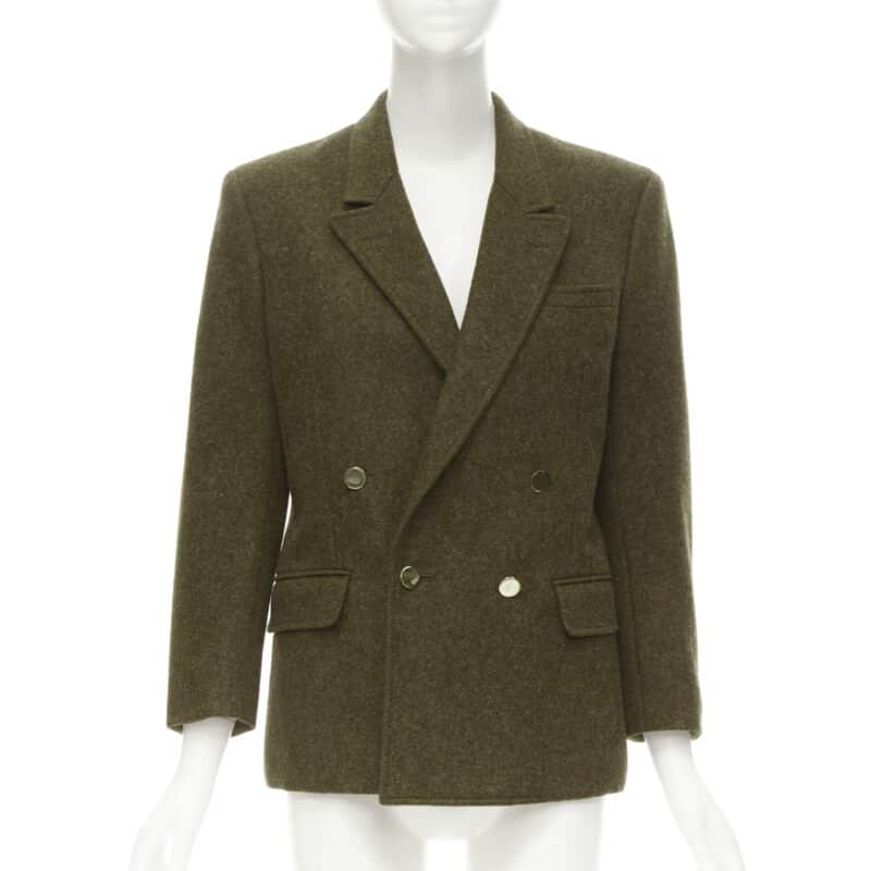 Comme Des Garcons Felt Double Blazer Green Wool Very good - Front View