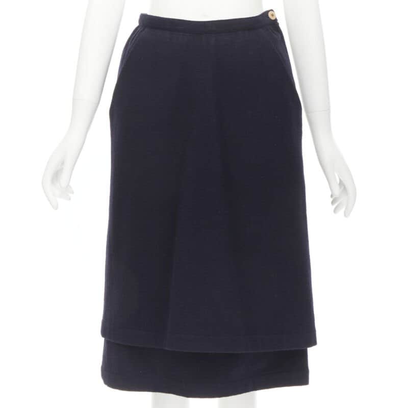 Comme Des Garcons Angular Pocket Skirt Navy Polyester Never worn - Front View