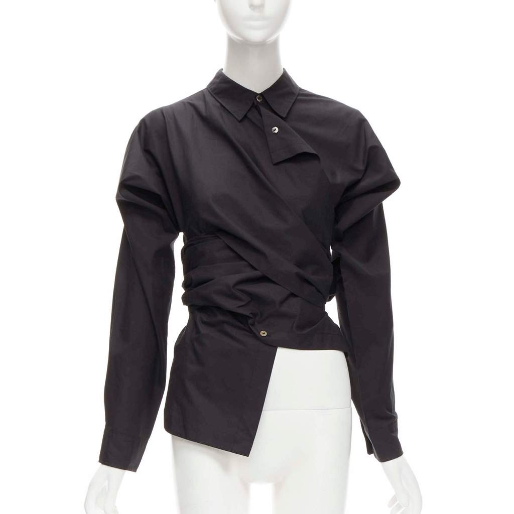 Comme Des Garcons Wrap Cutout Shirt Black Cotton Never worn - Front View