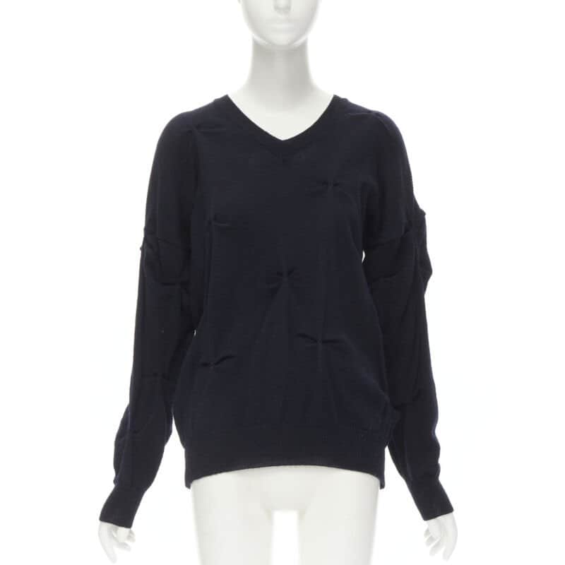 Comme Des Garcons Pinched Bow Sweater Black Wool Very good - Front View