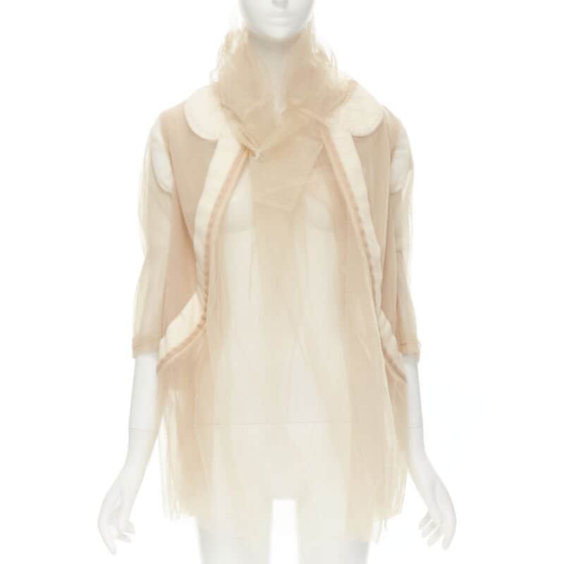 Comme Des Garcons Tulle Inside Jacket Beige Very good - Front View