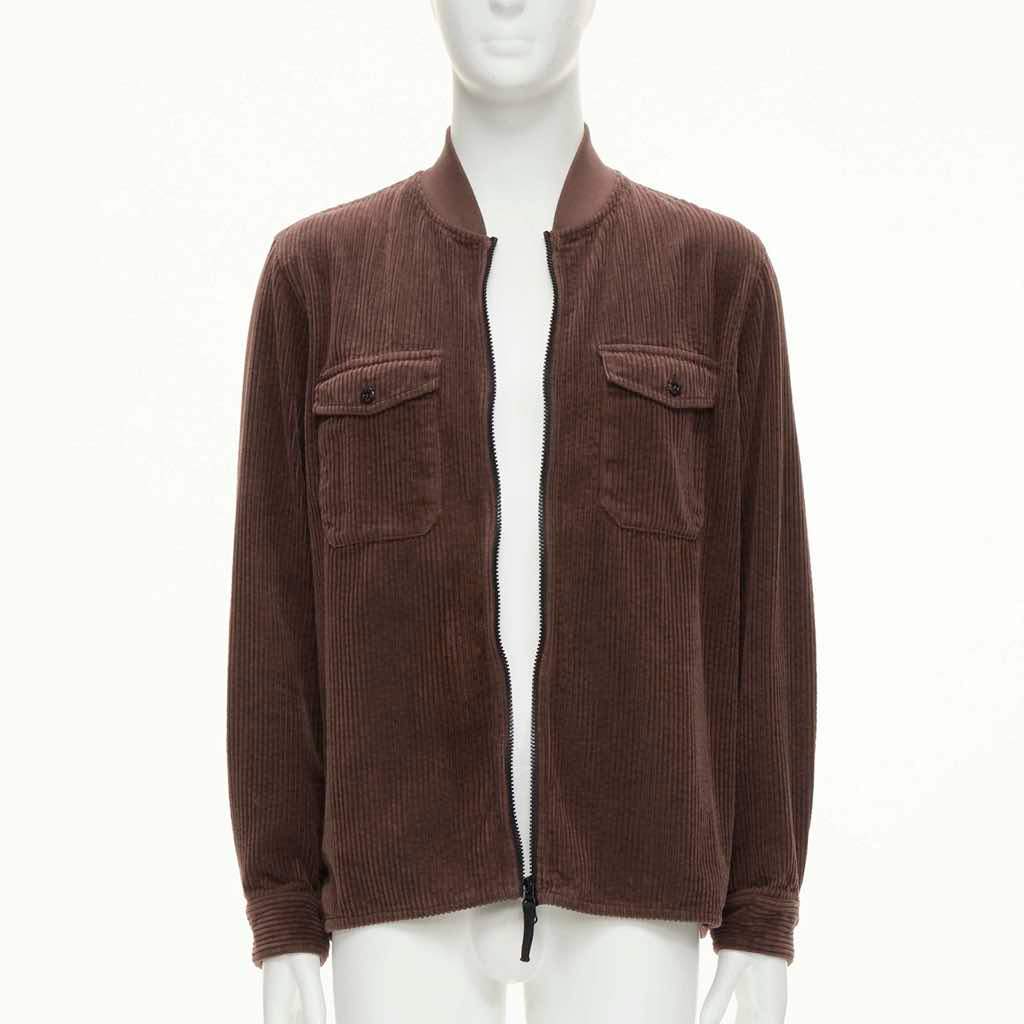 Stone Island Brown Corduroy Bomber Jacket Brown Never worn, with tag - Front View
