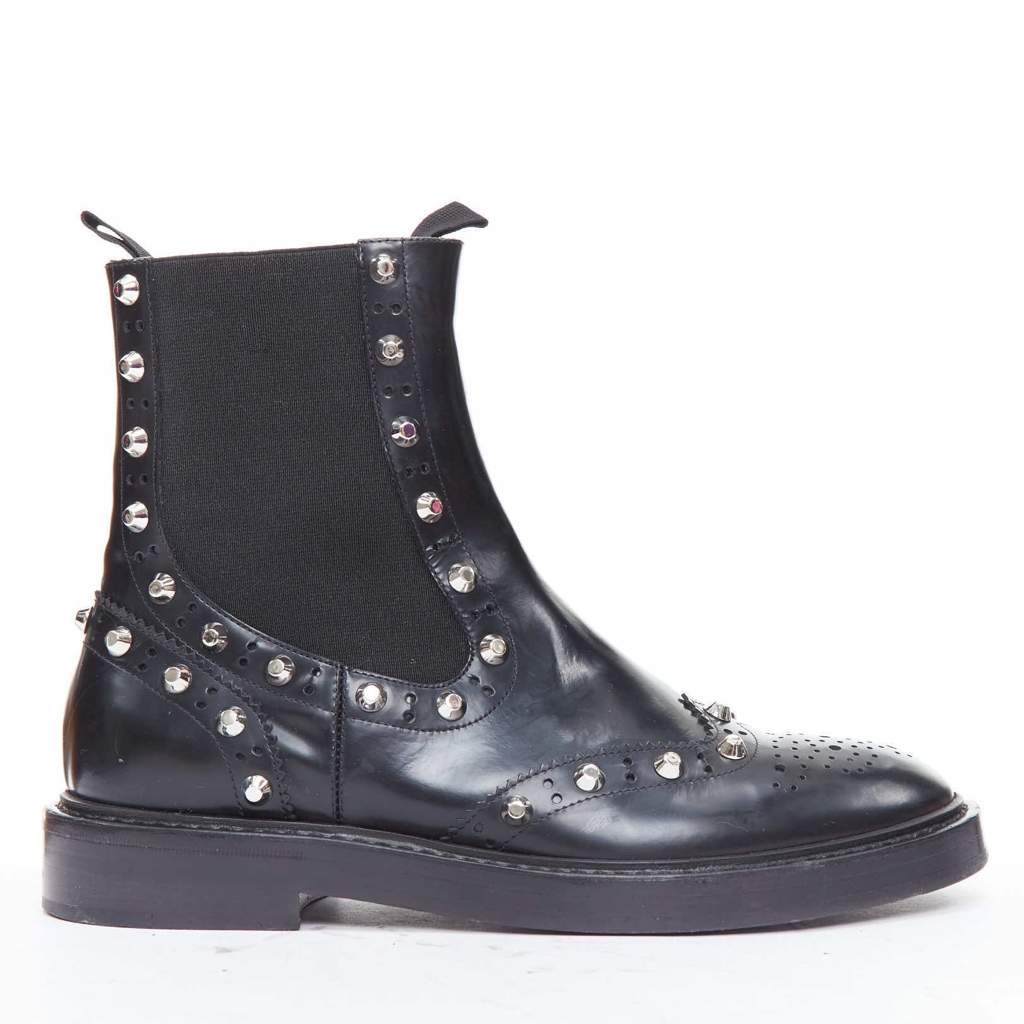 Balenciaga Washed Leather Zip Boots Black Leather Very good - Front View
