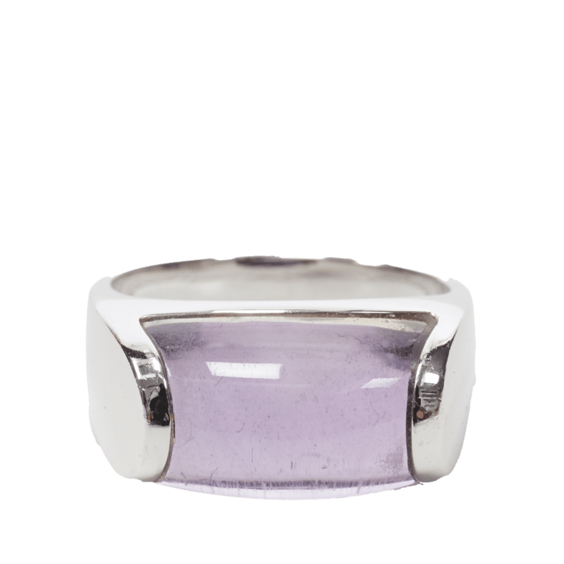 Bvlgari Amethyst Stone Ring Silver Silver Good - Front View
