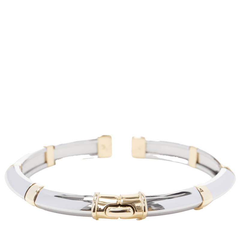 Bvlgari White Yellow Gold Bangle Gold Good - Front View
