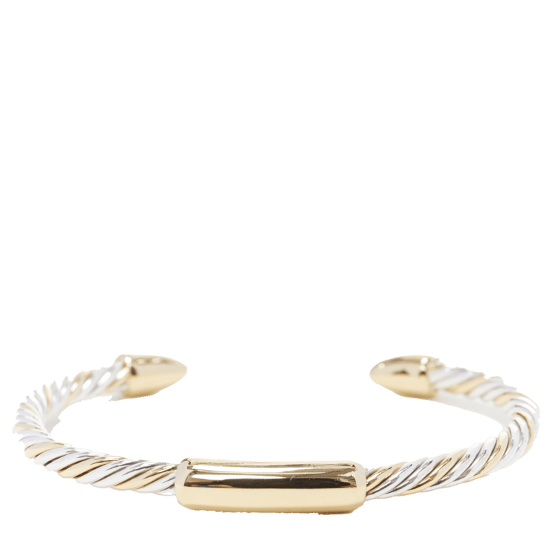 Bvlgari White Yellow Twist Bracelet Gold Good - Front View