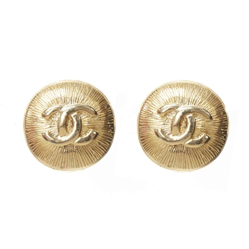 Chanel Starburst Clip Earrings Gold Metal Very good - Front View