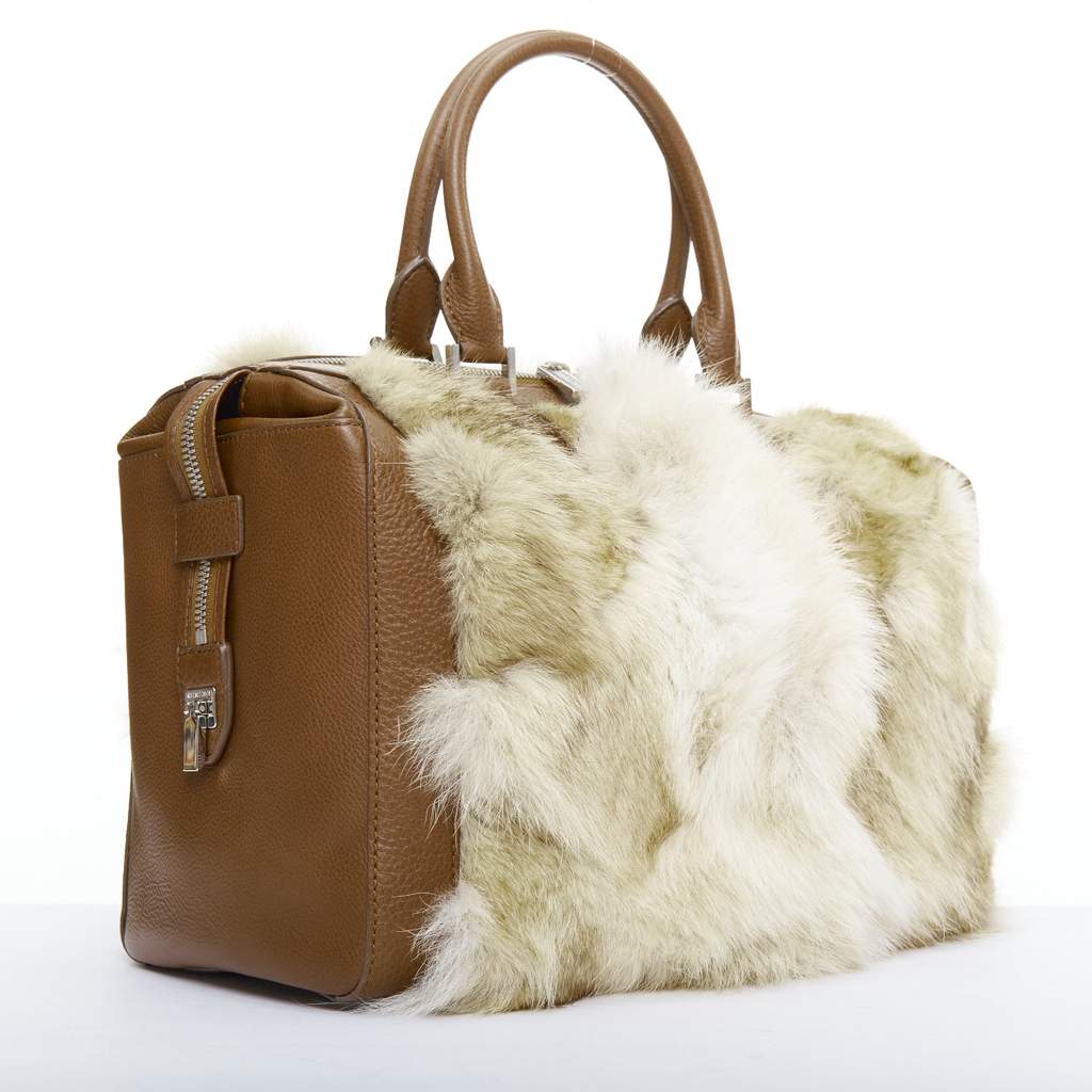Michael Kors Scaled Gia Tote Brown Fur Good - Front View