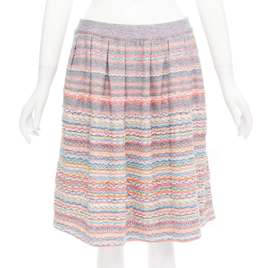 Chanel Ribbon Tweed Skirt MultiColor Silk Never worn, with tag - Front View