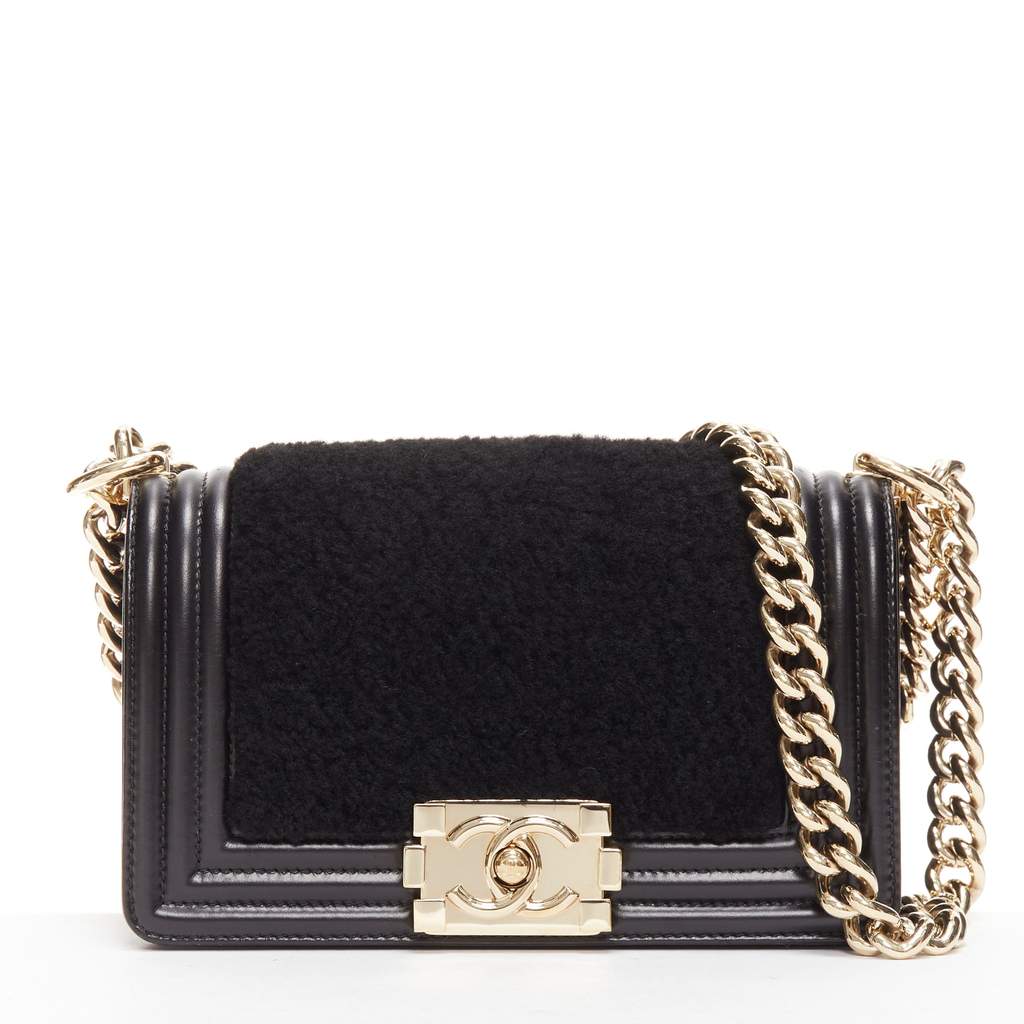 Chanel Boy Small Black Leather Very good - Front View