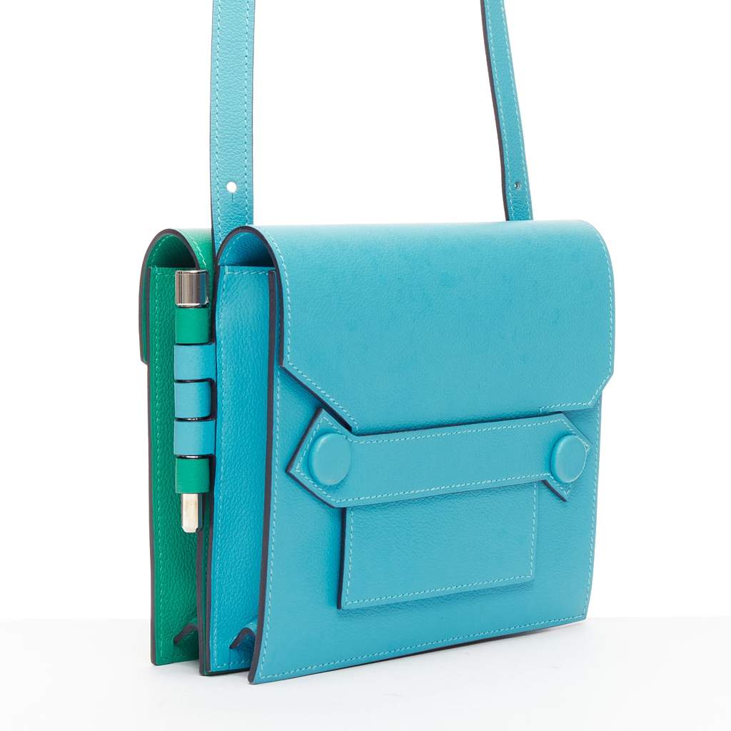 Hermès Twins Blue Leather Never worn - Front View