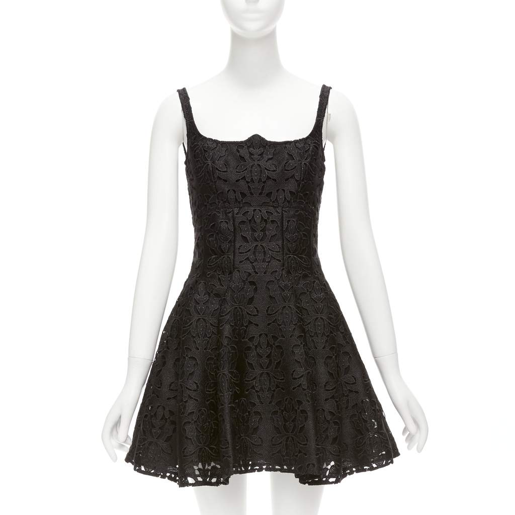 Emilia Wickstead Paisley Flared Dress Black Polyester Never worn, with tag - Front View
