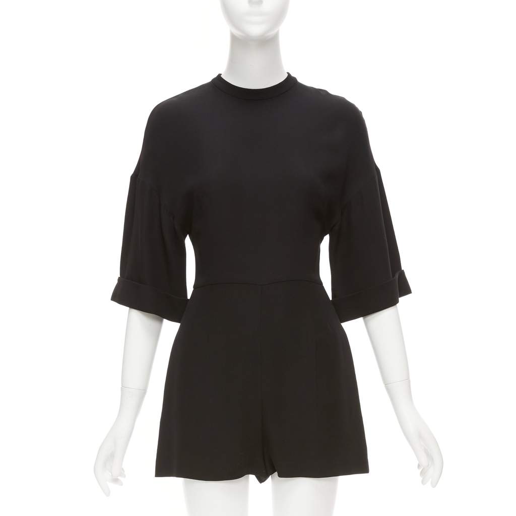 Valentino Garavani Silk Bell Playsuit Black Silk Very good - Front View