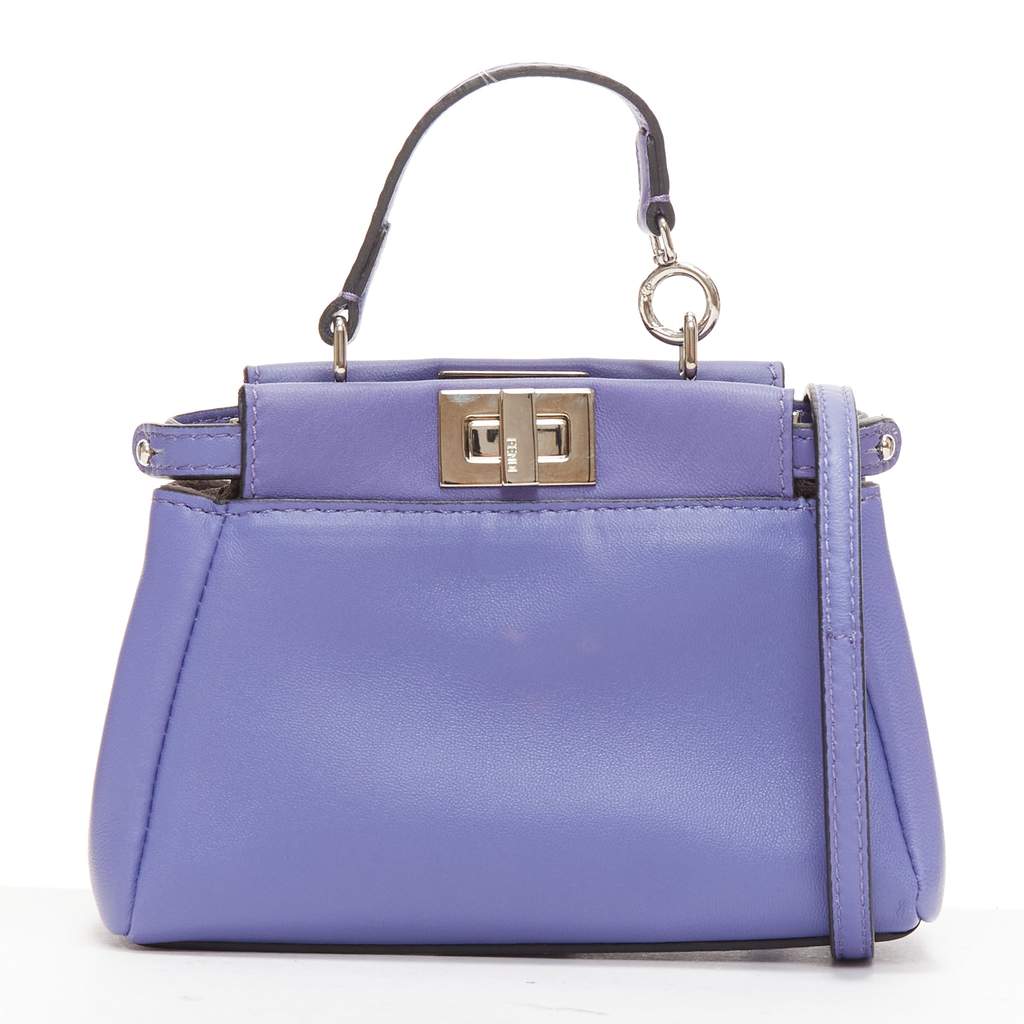 Fendi Peekaboo Micro Purple Leather Good - Front View
