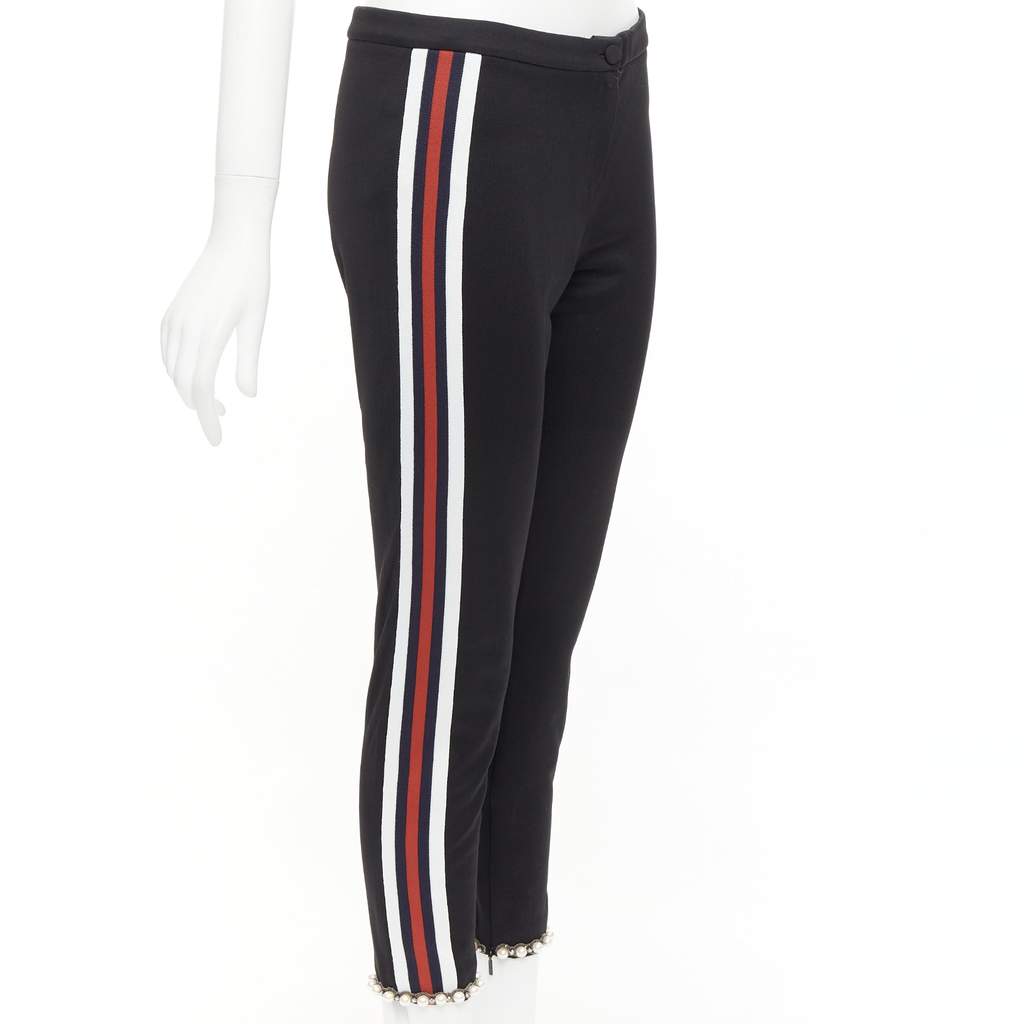 Gucci Trimmed Jogger Pants Black Polyester Never worn - Front View