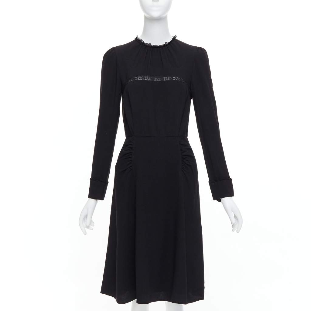 Prada Lace Fit Dress Black Good - Front View