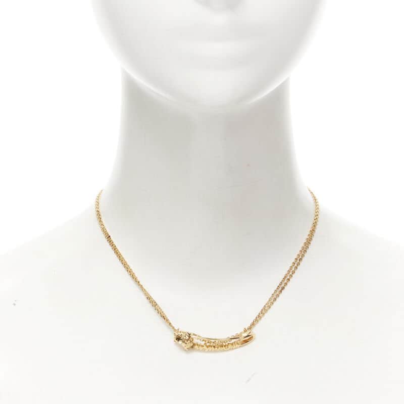 Versace Safety Pin Necklace Gold Never worn - Front View