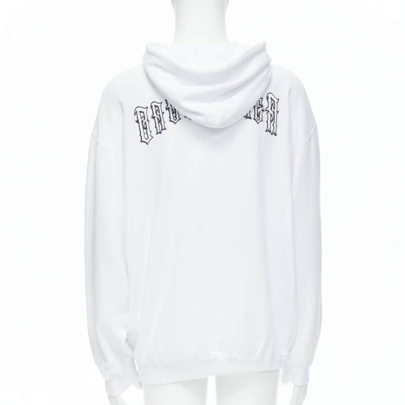 Balenciaga Tattoo hoodie White Cotton Never worn, with tag - Front View