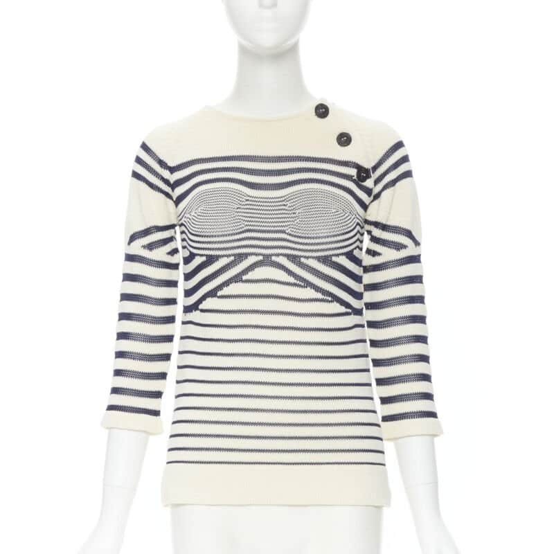 Jean Paul Gaultier Stripe Sailor Sweater MultiColor Cotton Never worn, with tag - Front View